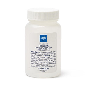 Medline Sterile Water Solutions - Sterile Water Solution, 100 mL, Bottle - RDI30295