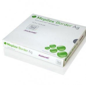 Molnlycke Healthcare Mepilex Border Ag Antimicrobial Dressings - Mepilex Border Ag Antimicrobial Dressings, 3" x 3" - MOL395290