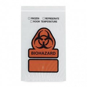 RD Plastics Biohazard-Printed 3-Wall Reclosable Bags - Biohazard Specimen Bag, 3-Wall, Zip Closure, 12" x 12" - B20