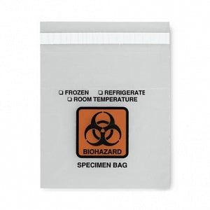 RD Plastics 2-Wall Specimen Transport Bags - Specimen Transport Bag with Adhesive Closure and 2 Walls, 13" x 18" - G117