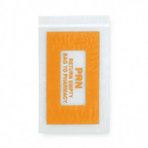 RD Plastics Orange PRN 2-Mil Pharmacy Bags - BAG, ZIP CLOSURE, ORANGE PRINT, 6X9 - Q12