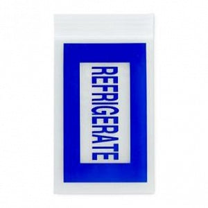 RD Plastics Pharmacy Special Printed 2 Mil Reclosable Bags - Refrigerate-Labeled Bag with Zip Closure, Blue, 4" x 6" - Q19