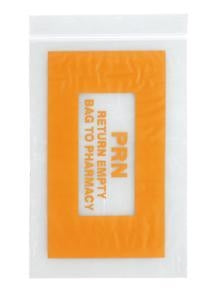 RD Plastics Pharmacy Special Printed 2 Mil PRN Bags - Reclosable Bag, Orange ,4" x 6" - Q38