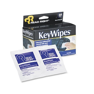 Advantus Read Right KeyWipes Keyboard Cleaner Wet Wipe - KeyWipes Keyboard and Hand Cleaner Wet Wipes, 5" x 6-7/8" - RR1233