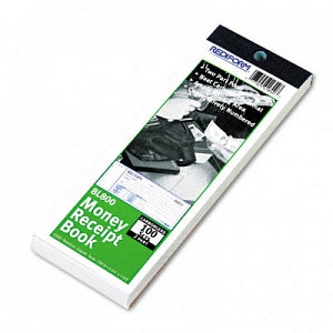 Rediform Carbonless Money Receipt Books - 2-Part Carbonless Money Receipt Book, 1 Receipt / Page, 100/Book, Receipt Size 7" x 2-3/4" - 8L800