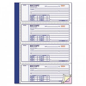 Rediform Carbonless Money Receipt Books - 2-Part Carbonless Money Receipt Book, 1 Receipt / Page, 100/Book, Receipt Size 7" x 2-3/4" - 8L800