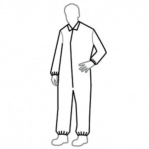 DuPont Tyvek Isoclean Coveralls-Series 181 - Tyvek Coveralls with Isoclean, Serged Seems, Set Sleeves, Zippered Front, Standard Collar, Elastic Wrists and Ankles, White, Size 2XL - IC181SWH2X002500