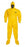 DuPont Tychem CPF 3 Coveralls-Series 122 - Tychem 2000 Hooded Coveralls with Zip Front, Elastic Wrists, Attached Socks and Bound Seams, Yellow, Size XL - QC122BYLXL001200