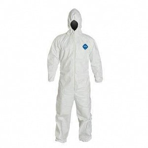 Dupont Safespec Chemical-resistant Coveralls - Tychem SL White Elastic Coveralls, Size L - SL125BWHLG001200