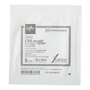 Medline Co-Label ORLocate Sponge RFID Tagged Sterile Lap Sponges - ORLocate Sponge RFID Tagged X-ray Detectable Sterile Lap Sponges, 18" x 18" - RFMTS1818X45