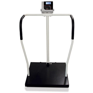 Rice Lake Weighing Systems Bariatric Handrail Scales - Bariatric Digital Scale with Handrail and Transport Wheels, 800 lb./360 kg Weight Capacity - 170139