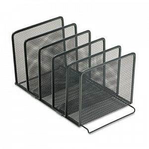 Eldon Metal Mesh Stacking Sorter - Black 8.25" x 14.38" x 7.9" Five-Section Metal Mesh Stacking Sorter - 22141