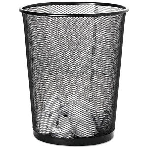 Eldon Rolodex Black Steel Round Mesh Trash Can - Black 4.5-gal. Steel Round Mesh Trash Can - 22351