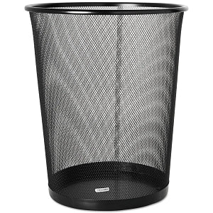 Eldon Rolodex Black Steel Round Mesh Trash Can - Black 4.5-gal. Steel Round Mesh Trash Can - 22351