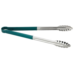 Royal Industries Utility Tongs - TONGS, UTILITY, GREEN, SS, PLASTICCOAT, 16" - ROY TSC 16 G