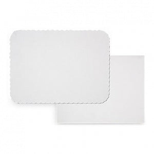 Royal Paper Paper Place Mats - White 12.75" x 16.5" Scalloped Edge Paper Placemats - W1216S