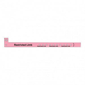 United Ad Label Patient ID Plastic Alert Bands - Patient ID Wristband, Restricted Limb, Snap, 10" x 5", Custom for Broward - ULWB0109RL-04