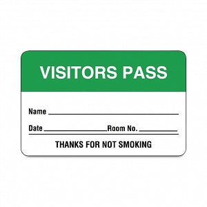 United Ad Label Co Visitor Pass Labels - LABEL, VISITORS, PASS, GR, 2-3/4X1-3/4 - ULBR203