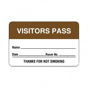 United Ad Label Co Visitor Pass Labels - LABEL, VISITORS, PASS, BR, 2-3/4X1-3/4 - ULBR204