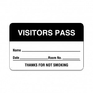 United Ad Label Co Visitor Pass Labels - LABEL, VISITORS, PASS, BK, 2-3/4X1-3/4 - ULBR206