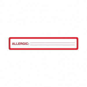 United Ad Label Allergy Alert Labels with Red Border - Allergic To Label, Red, Removable, 170/Roll - ULCU229