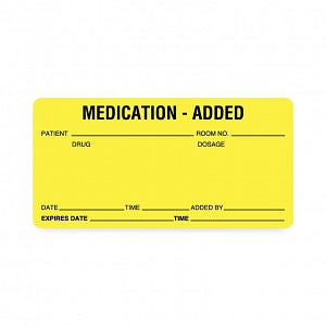 UAL / Donnelley Medication Added Labels - LABEL, MEDICATION ADDED , 4X2, 470/RL, FL YL - ULHH505