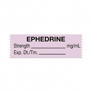 United Ad Label Co. Drug Tape / Labels - Ephedrine Label Tape, Strength (mg / mL), Expiration Date / Time, Violet, 1-1/2" x 1/2", Removable, 500"/Roll - ULTJ151