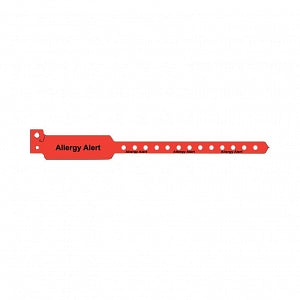 United Ad Label Allergy Alert Wristbands - "Allergy Alert" Wristbands, Snap Closure, 10" x 1-1/8", Custom for Broward - ULWB0108A-16