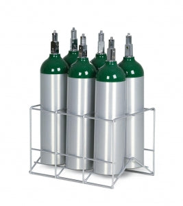 Medline Cylinder Transport Racks - Oxygen Cylinder Rack, 6-Cylinder Capacity, D / E Tanks - RRI1500261