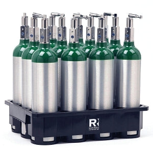 Responsive Respiratory Inc. Cylinder Transport Racks - Composite Oxygen Cylinder Rack, 12-Cylinder Capacity, M6 Tanks - RRI1500275