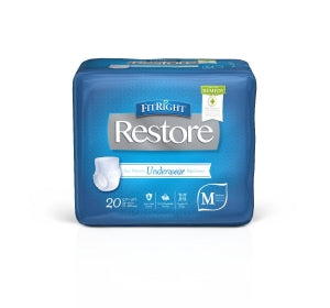 Medline FitRight Restore Protective Underwear with Remedy Phytoplex - Restore Protective Underwear, Size S / M, for Waist Size 28"- 40" - RUW005