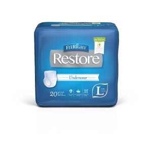 Medline FitRight Restore Protective Underwear with Remedy Phytoplex - Restore Protective Underwear, Size L, for Waist Size 40"- 56" - RUW505