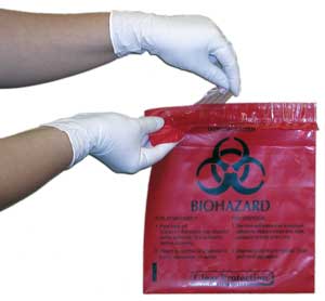 Biohazard Stick-On Bags