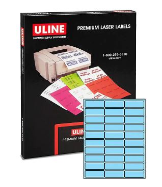 Laser Labels, Pastel Blue, 2-5⁄8" x 1"