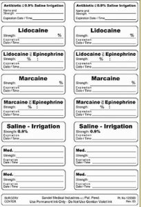 Ansell Sandel Medical Correct Medication Labeling Systems - CORRECT MEDICATION LABELING SYSTEM - 3300