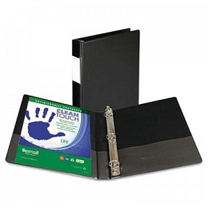 Samsill Corp Clean Touch Antimicrobial Binders - Clean Touch Locking Round Ring Reference Binder, 1" Cap, Black - 14330