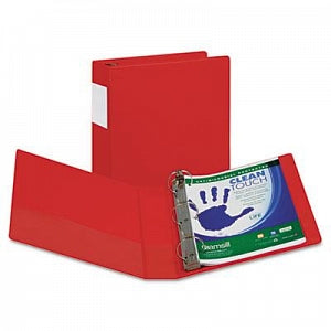 Samsill Corp Clean Touch Antimicrobial Binders - Clean Touch Locking Round Ring Reference Binder, 2" Cap, Red - 14363