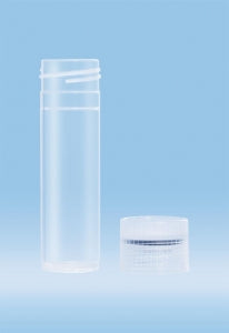 Sarstedt Flat Base PP Tubes Without-ring Screw Cap - TUBE, 8ML, SCREW CAP, 16.5X57, FLAT BASE, PP - 60.542.007