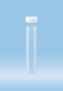 Sarstedt Flat Base PP Tube With Screw Caps - TUBE, 60ML, SCREW CAP, 28.5X126, FB, PP - 60.596