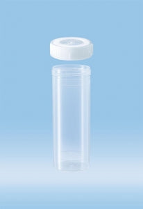 Sarstedt Flat Base PP Tube With Screw Caps - TUBE, 120ML, SCREW CAP, 42X114, FB, PP - 60.597