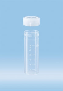 Sarstedt Flat Base PP Tube With Screw Caps - TUBE, 40ML, SP SCREW CAP, 28X85, FB, PP, PG - 62.555