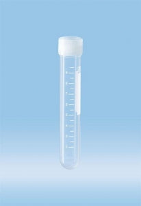 Sarstedt 10ml 92x15.3mm Round Base W/Screw Cap Tube - TUBE, 10ML, SC, 92X15.3MM, RB, PP, GWB, STR - 62.610.201