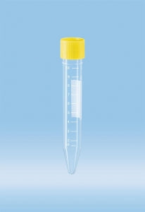 Sarstedt Conical Base PP Tubes With Screw Cap - Conical Tube, Screw Cap, Polypropylene, Yellow Polyethylene Cap - 62.9924.284