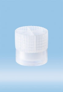 Sarstedt Skirted Push Cap - CAP, PUSH, SKIRTED, PE, FOR 15.7MM TUBE, NAT - 65.727