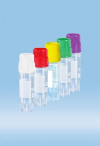 Sarstedt Sterile CryoPure Polypropylene Tubes with Screw Caps - TUBE, CRYOPURE, 2ML, EXT THREAD, MIXED COLOR - 72.379.992