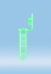 Sarstedt 2ml Microtube with Attached Cap - MICRO TUBE, 2ML, PP, WIDE HINGE CAP, GREEN - 72.691.005