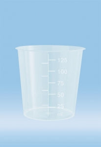 Sarstedt PP Highly Transparent 125ml Container - CUP, DISPOSABLE, 125ML, PP, GRAD, 1000/CA - 75.1355