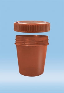 Sarstedt 100ml Disposable Containers with Screw Cap - CUP, URINE, 100ML, PP, SCREW CAP, GRAD, BROWN - 75.562.011