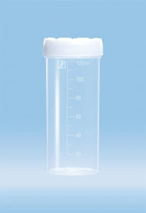 Sarstedt 70ml-500ml Containers with Screw Cap - CONTAINER, 120ML, PP, NATURAL CAP ASM, GRAD - 75.9922.421