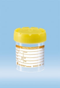 Sarstedt 70ml-500ml Containers with Screw Cap - CONTAINER, 70ML, PP, YELLOW PE SC, LABEL, STR - 75.9922.730